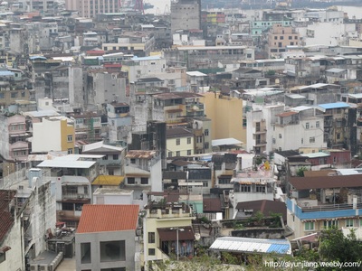 Dense urban housing viewed from above