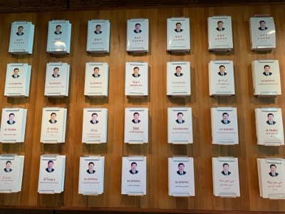 Books by Xi Jinping displayed in multiple languages